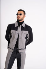 Load image into Gallery viewer, Classic Black & Gray Denim Jacket