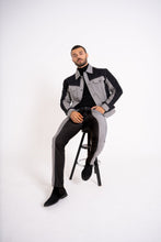Load image into Gallery viewer, Classic Black & Gray Denim Jacket