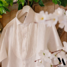 Charger l'image dans la galerie, White Plissé Linen Shirt