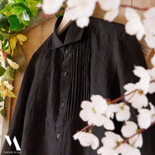 Load image into Gallery viewer, Black Plissé Linen Shirt