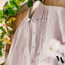 Charger l'image dans la galerie, Light Gray Plissé Linen Shirt