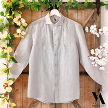 Charger l'image dans la galerie, Light Gray Plissé Linen Shirt