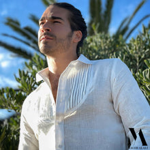 Charger l'image dans la galerie, White Plissé Linen Shirt