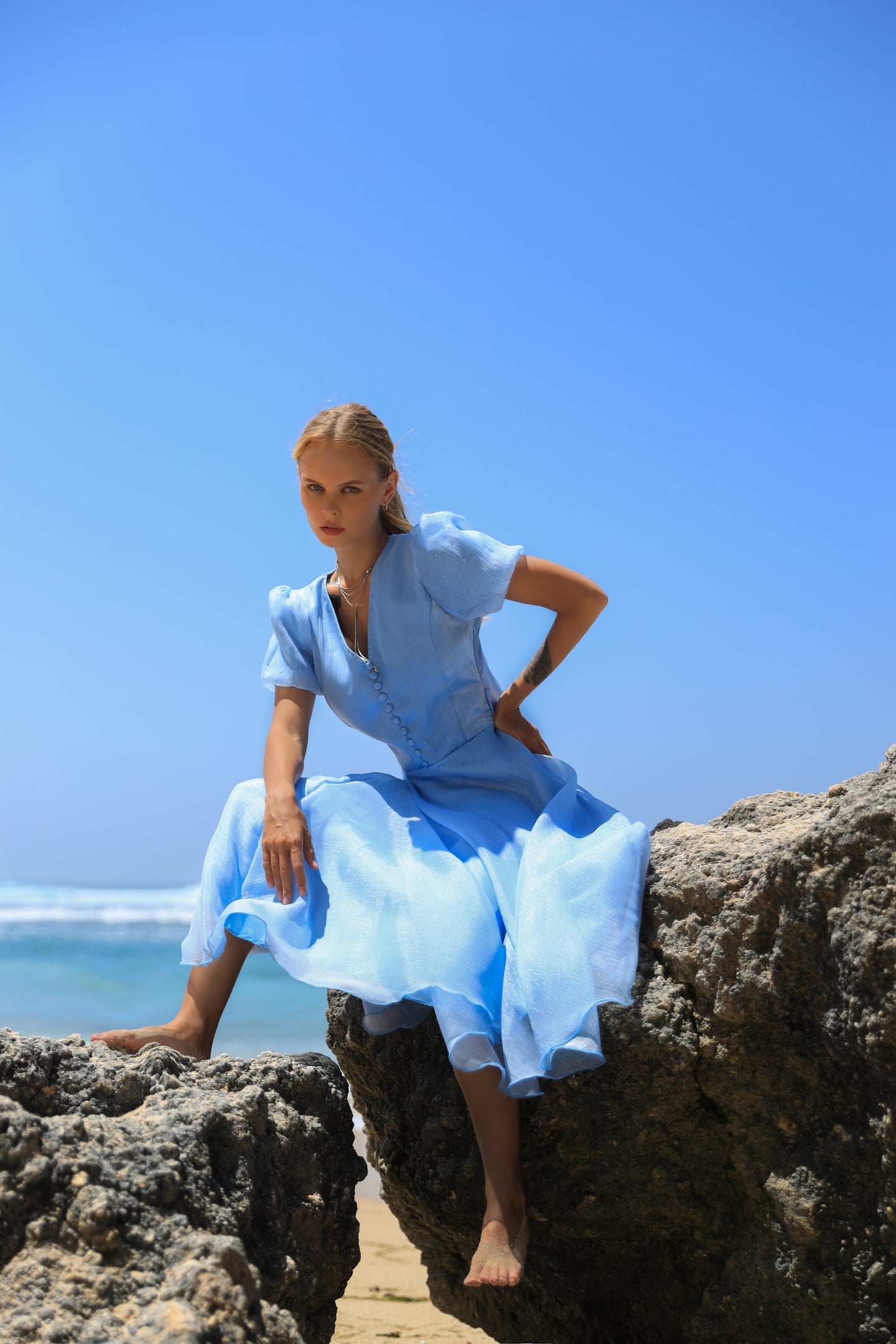 Look 12: Sky Blue Organza